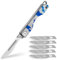 KeyUnity KK01LD Titanium Klappmesser, Utility EDC Taschenmesser mit #24 Austauschbare Klinge, für Outdoor-Jagd, Camping, Angeln, Wandern für Männer & Frauen (Laser Digital)