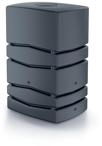 Fortena Regenwassertonne Regentank Regenbehälter Regentonne Wassertank 350L und 450L (Anthrazit, 450L)