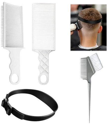 Peine para cortar el pelo, 3 unidades, resistente al calor y pincel para colorear el cabello, peine de peluquería con cinta de silicona curvada, accesorio para cortes de pelo