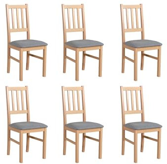 LeafDesign Hygge 91 - Lot de 6 chaises de salle à manger en bois de hêtre massif - 120 kg - Graphite