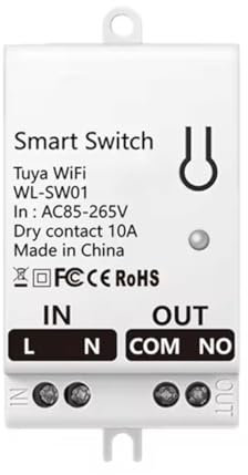 Faeymth Módulo de Interruptor de Contacto Seco Tuya Smart WiFi 10A Relé Disyuntor Universal para el Hogar DIY Funciona con Smart Life AC 85-265V
