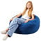 VEVOR runder Sitzsack Sitzkissen Bean Bag Gaming (89 x 89 x 56 cm) mit abnehmbarem & waschbarem Bezug, 25D Memory Foam gefüllt mit holländischem Samt, Sitzsack für Schlafzimmer Spielzimmer, Blau