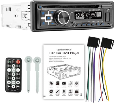 Single DIN Autoradio CD DVD Player kompatibel mit Bluetooth TF USB MP5 Player Frequenzmodulation