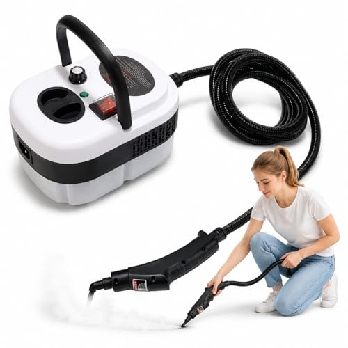 Steam Cleaner Idropulitrice a Vapore 2500W, Idropulitrice Portatile Senza Detergente con Kit Accessori, Pulizia Profonda per Casa Cucina Bagno Vetri Fughe e Pavimenti