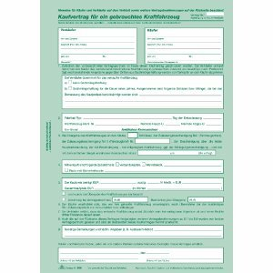 RNK Kaufvertrag für gebrauchte Kfz. VE=10 Stück