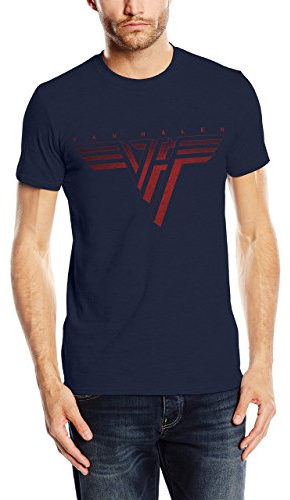 VAN HALEN Men's Classic Logo T-Shirt, Blue, Medium