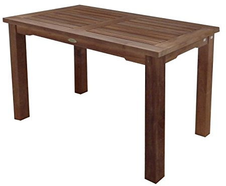 Beho Natürlich gut in Holz Tisch mit festen Beinen 100x 55x75 cm aus unbehandelten Teakholz, stabil, hochwertig langlebig Beistelltisch
