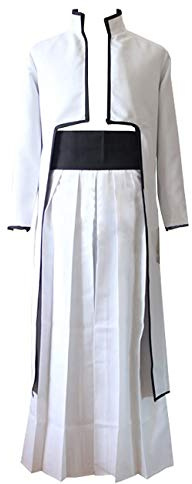 MYYH Anime Men's Japanese Kimono Cosplay Captain Costume White Hakama Men's Kimono Set for Cifer Halloween (L)