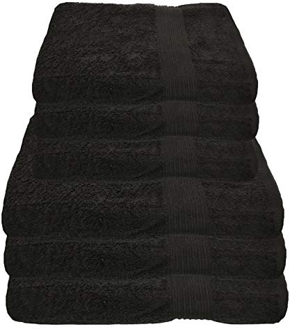 Julie Julsen 6 TLG Handtuchset 3 Badetücher 3 Handtücher Reine Baumwolle über 30 Farben Schwarz
