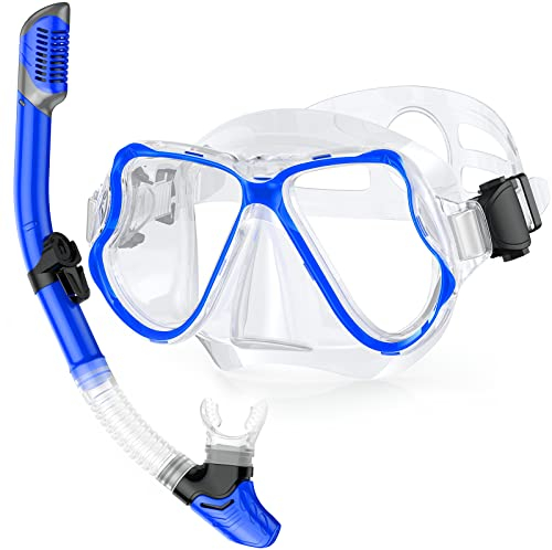 QcoQce Schnorchelset Erwachsene mit, Anti-Fog-taucherbrille und Dry Schnorchel