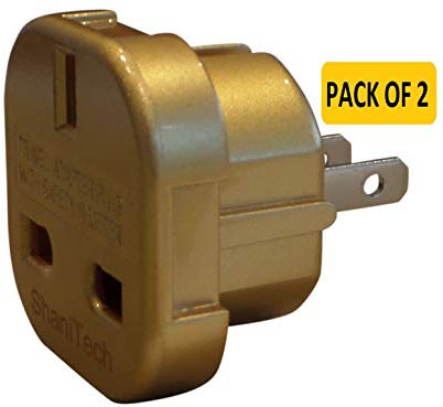 ShaniTech Pack of 2 Travel Adaptor GOLD UK To for USA Canada Mexico Australia New Zealand Adapter Plug