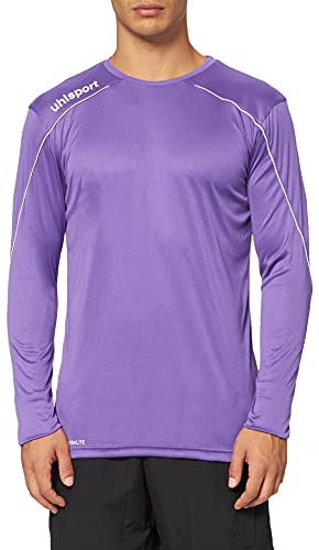 Uhlsport Stream 22 Long Sleeve Jersey Junior, Navy/Fluo Red, Moisture Wicking Dry Tech Kids, Size 28/30