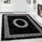 Teppium Moderner Kurzflor Teppich Wohnzimmer 200x300 (200 x 290 cm) Schwarz - Flauschiger Teppich Waschbar, Mäander-Design, Pflegeleicht, Weich - Ideal für Schlafzimmer, Esszimer und als Küchenteppich