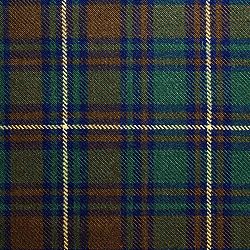 Irish Tartan Fabric Material Medium Weight County Kerry Irish Plaid Pure New Wool 1 Metre