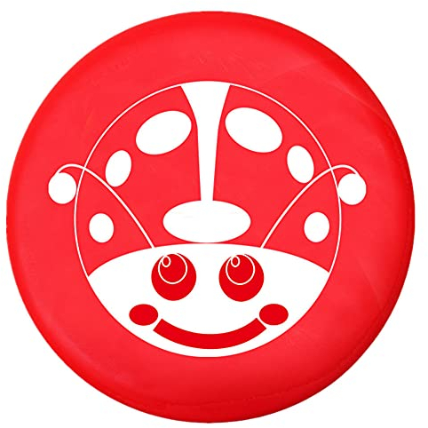 BangShou Disco Volador para Niños, Disco Volador Suave con Dibujos Animados, Disco de Vuelo Blando Engrosado para Deportes Infantiles (Mariquita Roja)
