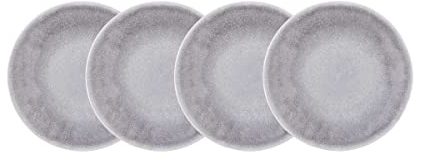 BUTLERS Teller Ø23cm 4er Teller Set ATLANTIS Steinzeug Geschirr | Kuchenteller Frühstücksteller Speiseteller Essteller | Farbverlauf mit Boho-Stil | Mikrowellen- & spülmaschinenfest