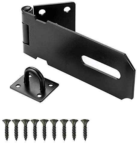 1 PCS Stainless Steel Heavy Duty Hasp & Staple Set - Door Lock Bolt Security Hasp Lock Shed Clasp with Screws
