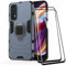 TANYO Funda + [2 Piezas] Protector de Pantalla para OPPO Realme 7 4G Version, TPU/PC Antigolpes Armor Protección Carcasa [360° Soporte] con 9H Dureza Vidrio Templado Protector, Azul