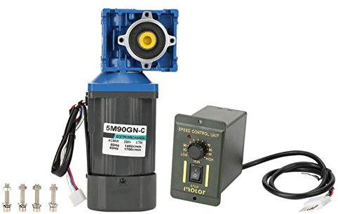 Moteur à engrenages à engrenages à vis sans fin 220V 90W avec verrouillage automatique pour mini treuils et autres occasions(60k)
