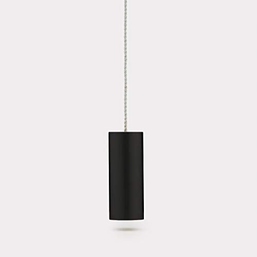 Pushka Home Contemporary Solid Brass Matte Black Cylindrical Bathroom Toilet Ceiling Fan Light Pull Handle