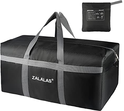 ZALALAS Travel Duffle Bag,Water-Resistant Travel Luggage Holiday Holdall Foldable Weekend Overnight with Multi-Pockets for Women Men 96L