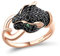 Santuzza Panther Ring Leopard Head Black Spinel 14K Rose Gold Plated Sterling Silver Ring for Women (5.5)