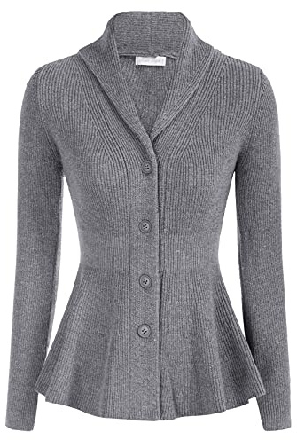 Belle Poque Cardigan da donna vintage, scialle, risvolto, bottoni, cappotto