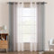EMEMA Cortina Gradiente Horizontal Translúcida Visillo Moderno Degradado Gasa para Ventanas Habitación Dormitorio Cocina Sala de Estar 2 Piezas 140x260cm Gris
