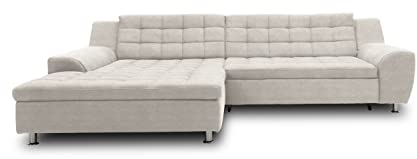 DOMO. collection Ecksofa Merida, Sofa mit Schlaffunktion in L-Form, Eckcouch, Polsterecke, Schlafsofa 304 x 200 x 84 cm (BxTxH), beige