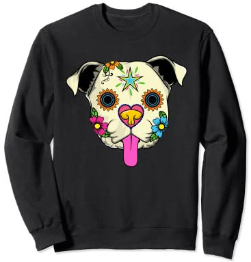 Sugar Skull Englische Bulldogge Hundebekleidung, Tag der Toten Sweatshirt