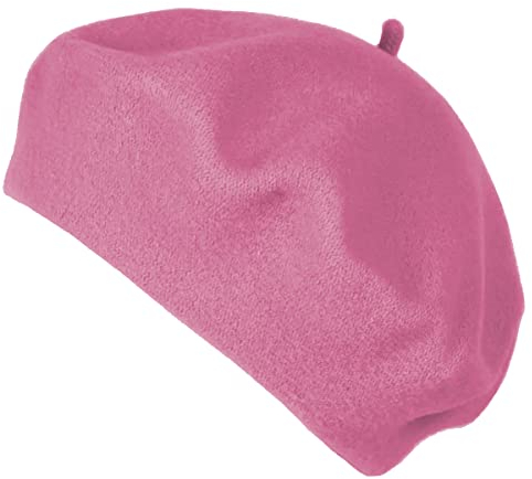 Van Der Rich ® - Französische Klassische Baskenmütze Barett - Damen (Kräftige Rosa, One Size)
