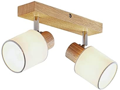 Lindby Strahler Wanessa (Modern) aus Holz (2 flammig, E14) - Deckenlampe Deckenleuchte Lampe Spot Wohnzimmerleuchte