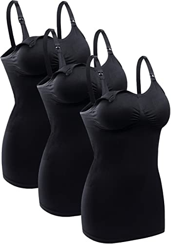 BRLIDO dam Nursing Tank Tops Built in Bra Justerbar