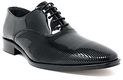 Scarpa Modello Francesina Antica Calzoleria Campana 8000 Vernice Nero Uomo