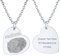 Supcare Damen Fingerabdruck Herz Halskette Edelstahl Emorial Schmuck Frauen Custom Personalisierte Namen Anhänger mit Wunschetext Kette Gravur Memorial Mutter Kette für Herren Mädchen Herz-Silber