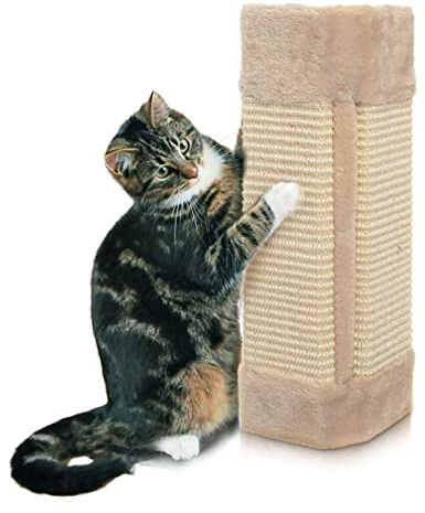 Cat Scratcher Cat Scratching Board Pad Hanging Scratcher Cat Wall Mounted Scratching Post/Wall Corner Foldable Pet Sisal Scratcher (Beige)