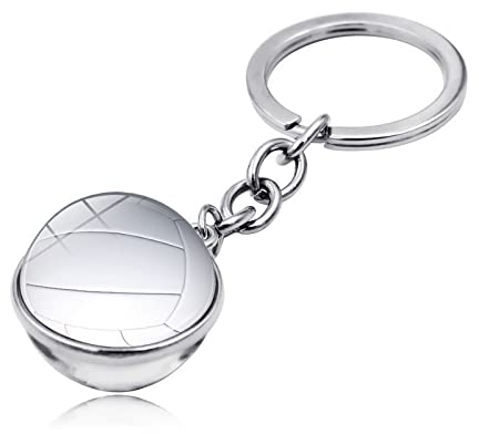 HOCAH Schlüsselanhänger 2 Stück Volleyball Zeit Edelsteine Doppelseitige Glaskugel Schlüsselanhänger Schlüsselanhänger Schmuckanhänger Transparent