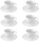 A2ZWORLD Lot de 6 tasses à café Espresso blanches avec soucoupes en céramique blanche, lavables au lave-vaisselle, 70 ml empilables (61 x 54 mm moderne)