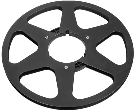 1/4 10,5 Zoll Leere Aufwickelspule, 6-Loch-Design, Edelstahlschrauben, Perfekter Ersatz, Universelle Öffnungsmaschinenteile, Aluminiumlegierung, 6 Löcher (Black)