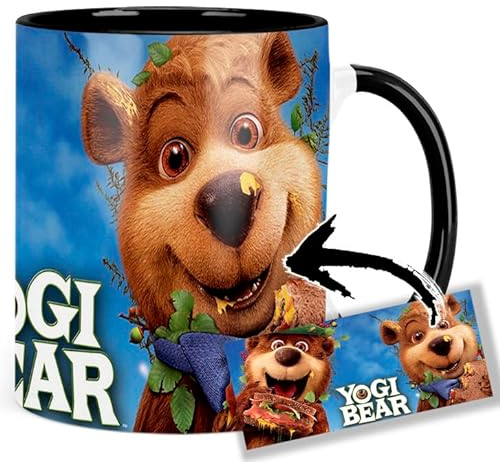 Yogi Bear Boo-Boo Tasse Innen & Henkel Schwarz Keramikbecher Mug