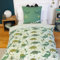 CÔTE DECO Parure de lit 140x200 cm Enfant réversible - Housse de Couette 140x200 cm + 1 Taie d'oreiller 63x63 cm Motif imprimé Dinosaure Vert – Set de Housse de Couette en Microfibre