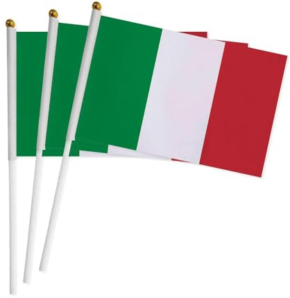 20 pezzi di bandiere a manovella italiane, talia Mini Bandiera portatile, Bandiera Italia, Piccola Bandiera Italia, Mini Bandiera Italia, Bandiera dell'Italia tenuta a mano