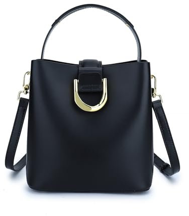 Carlheim Women's Shoulderbags Classis Genuine Leather, Black