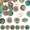 OLYCRAFT 24 bottoni in lega smaltata per blazer in metallo con tema vegetale 20 x 8 mm, gemelli vintage a forma di albero dei fiori per Blazer cappotto uniforme e giacca