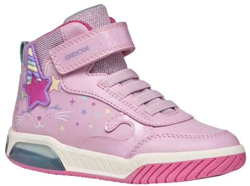 Geox J INEK Girl B Basket, Pink/Multicolor, 34 EU