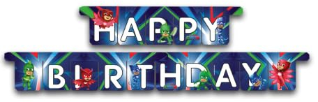 BeenSmile, PJ Masks Girlande, Happy Birthday Girlande, Geburtstagsdekoration für Kinder, Party, Geburtstag und Feiern, 1 Stück