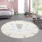CARPETIA Teppich Kinderteppich 3D-Effekt leicht zu pflegen Hautsympathisch Katzenmuster Creme braun, 80 cm Rund