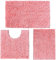 MEGAROOM Non Slip Chenille Bath Mat Set - Bathroom Mat Set with U-Shaped Toilet Mat - Soft and Anti Mould Bath Mat Set 3 Pieces for Safety and Comfort, Water Absorbent and Quick Drying（Pink）