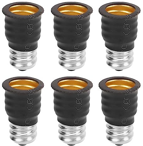 6 Pièces Adaptateur D'ampoule E14 à E12, Convertisseur D'ampoule Adaptateur E12 à E14 Douille D'ampoule E12 Mâle à E14 Convertisseur D'ampoule Femelle Pour Garages(Noir)
