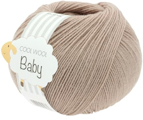 LANA GROSSA Cool Wool Baby | 100% Schurwolle Merino, filzfrei | Handstrickgarn aus 100% Schurwolle (Merino) | 50g Wolle zum Stricken & Häkeln | 220m Garn FB 332